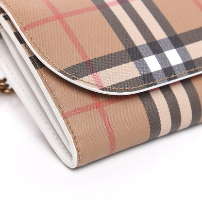 Burberry Vintage Check Henley Wallet On Chain Chalk White 8 of 9