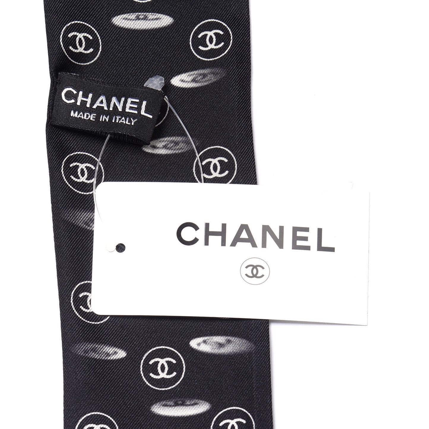 Silk CC Slim Bandeau Scarf Black