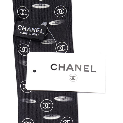 Chanel Silk CC Slim Bandeau Scarf Black 3 of 3