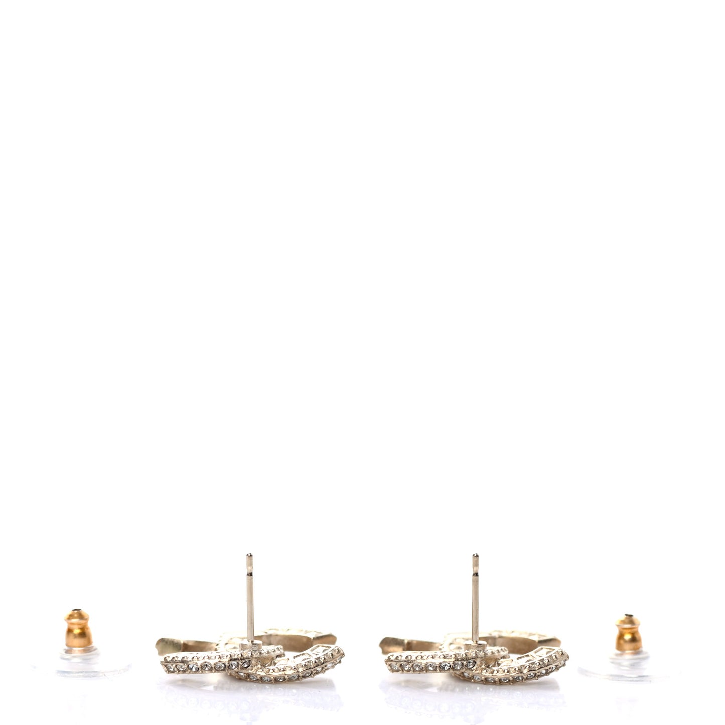 Crystal Timeless CC Earrings Light Gold