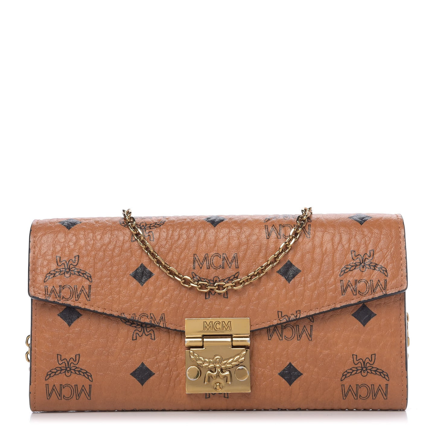 Visetos Large Patricia Wallet On Chain Cognac