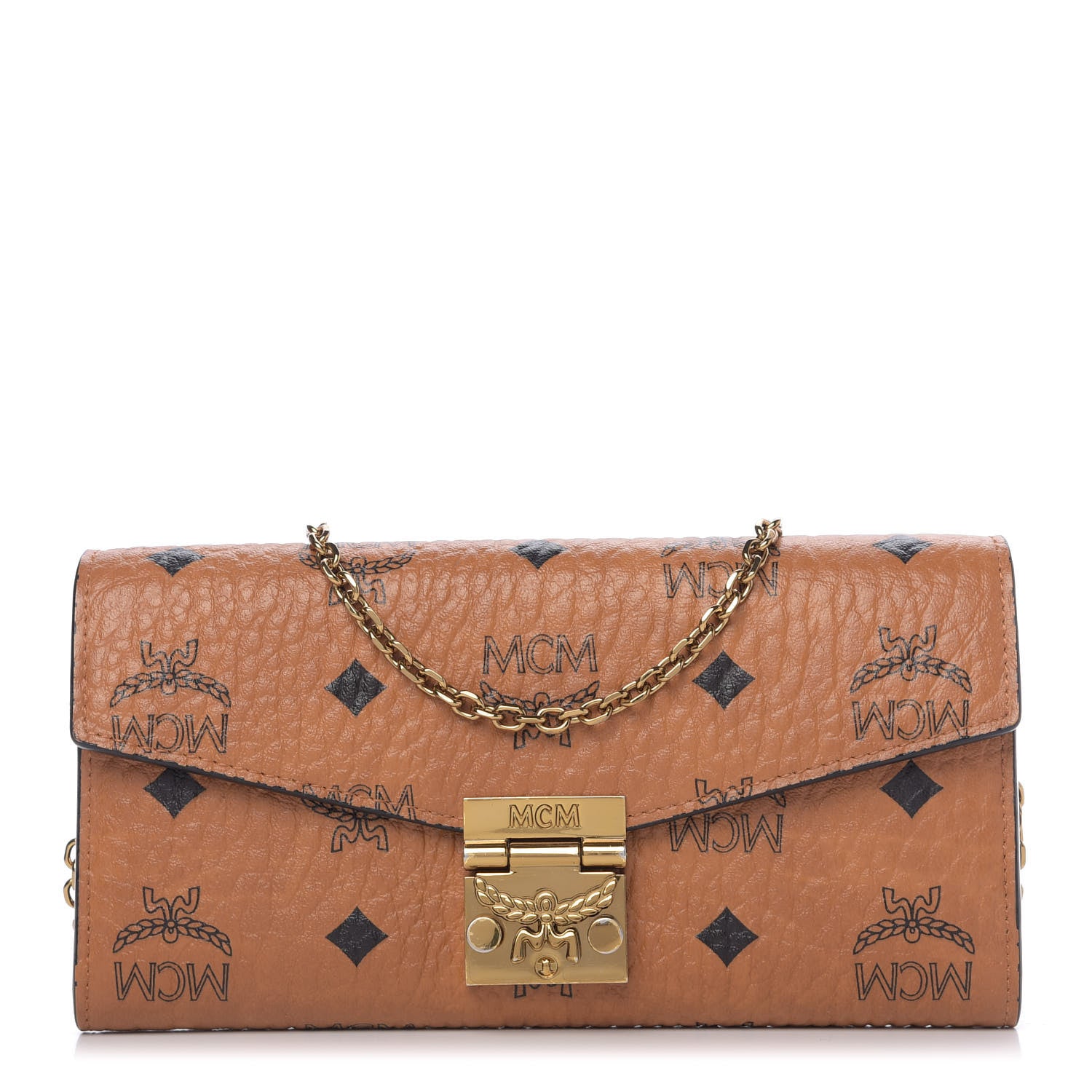 MCM Visetos Large Patricia Wallet On Chain Cognac 1 of 11