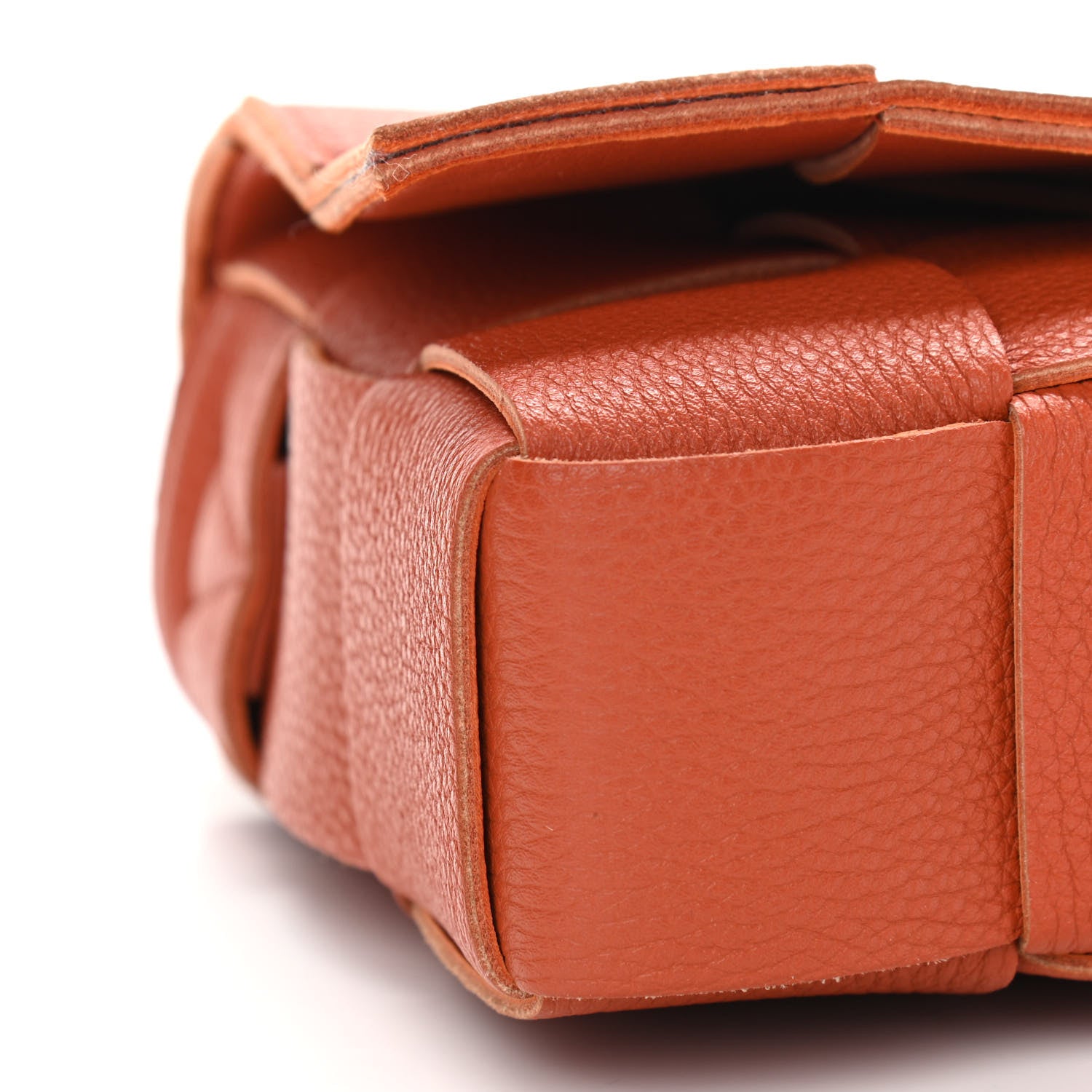 Bottega Veneta Grained Calfskin Intrecciato Cassette Crossbody Bag Maple 5 of 13
