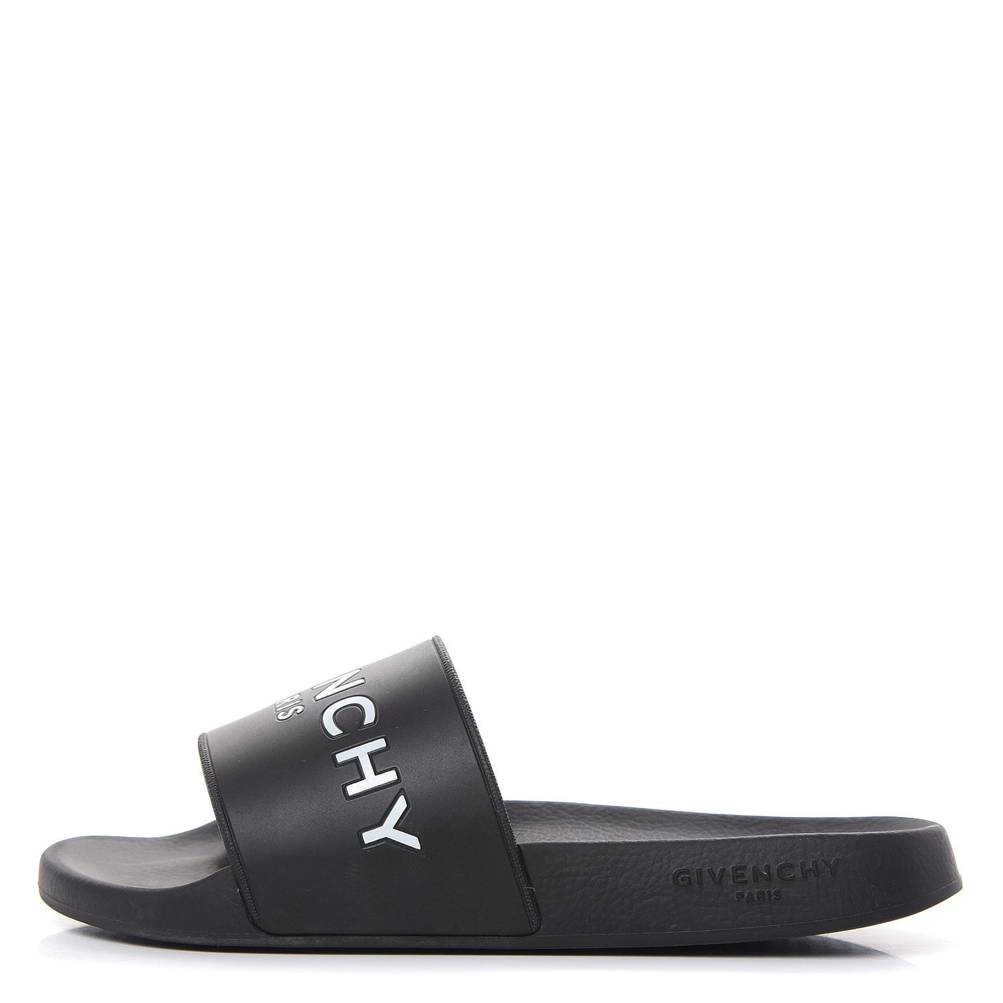 Rubber Logo Pool Slide Sandals 40 Black