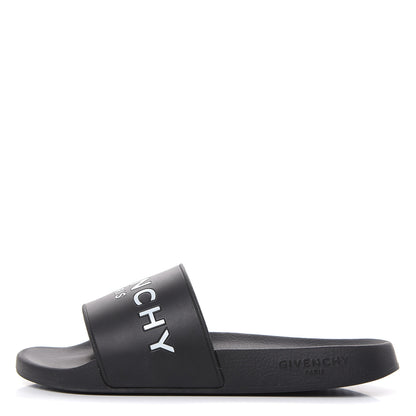 Givenchy Rubber Logo Pool Slide Sandals 40 Black 1 of 9