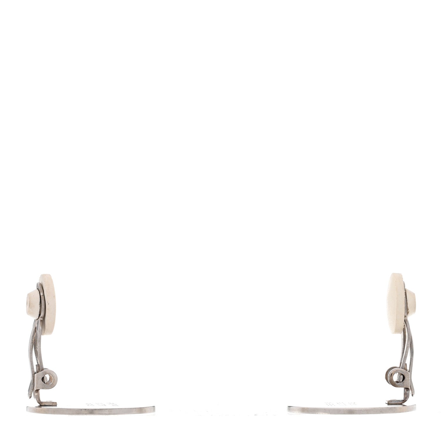 Hermes Palladium Clou De Selle Clip On Earrings 3 of 4