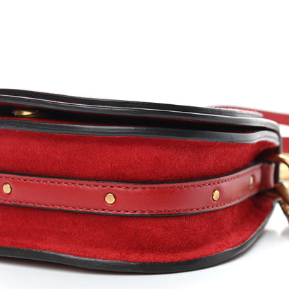 Chloe Calfskin Suede Small Nile Bracelet Bag Dahlia Red 9 of 10