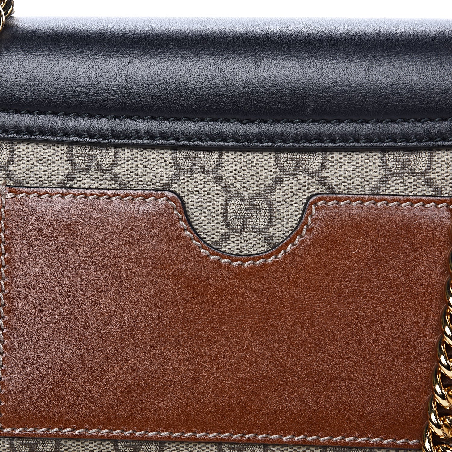 Gucci GG Supreme Monogram Calfskin Small Padlock Shoulder Bag Beige Black Cuir 8 of 12