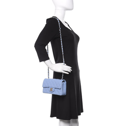 Chanel Lambskin Quilted Mini Rectangular Flap Light Blue 2 of 11