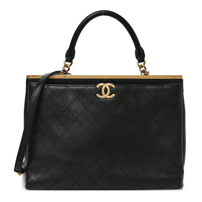 Chanel Lambskin Stitched Large Coco Lux Shopping Tote Black 1 of 9