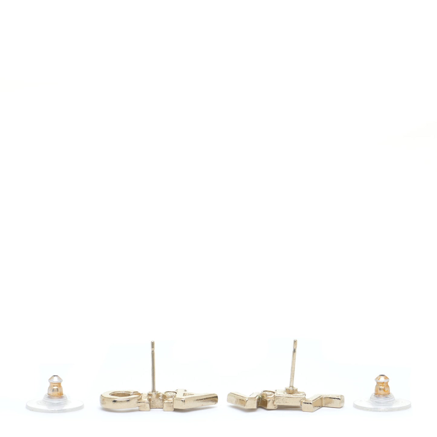 Crystal Pearl Signature Stud Earrings Gold