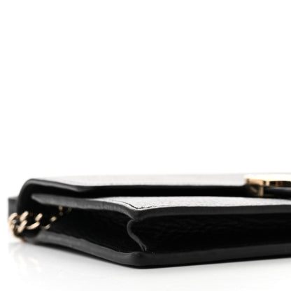 Gucci Dollar Calfskin Interlocking G Chain Wallet Black 9 of 11