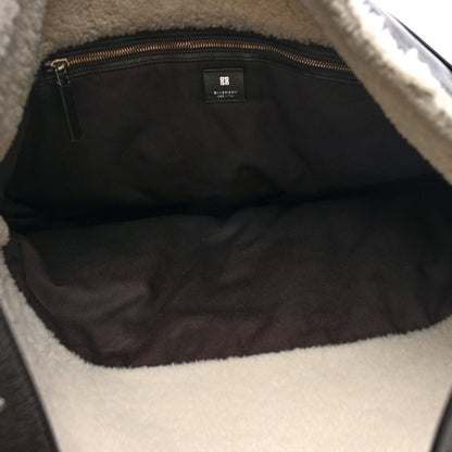 Givenchy Calfskin Shearling Large Voyou Bag Chocolate 4 of 8