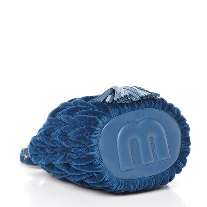 Miu Miu Velluto Matelasse Bucket Bag Cobalto 4 of 10