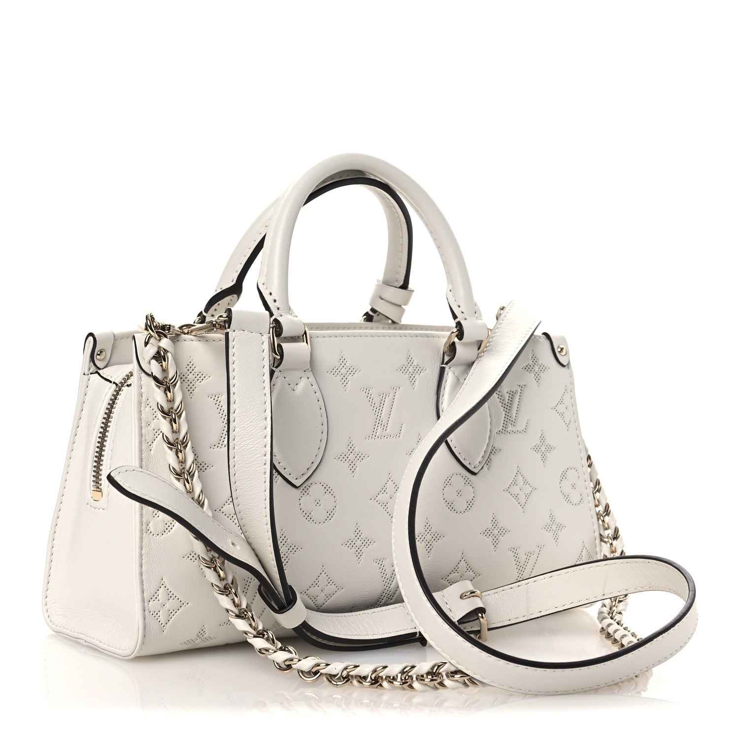 Louis Vuitton Calfskin Embossed Monogram OnTheGo East West White 3 of 10