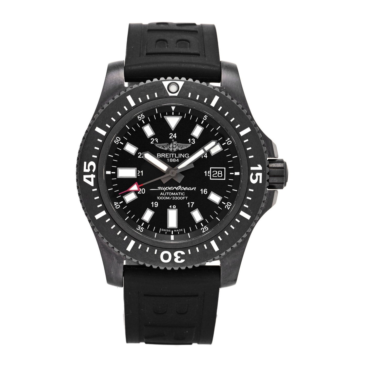 PVD Stainless Steel 44mm Super Ocean Chronometer Automatic Watch Black M17393