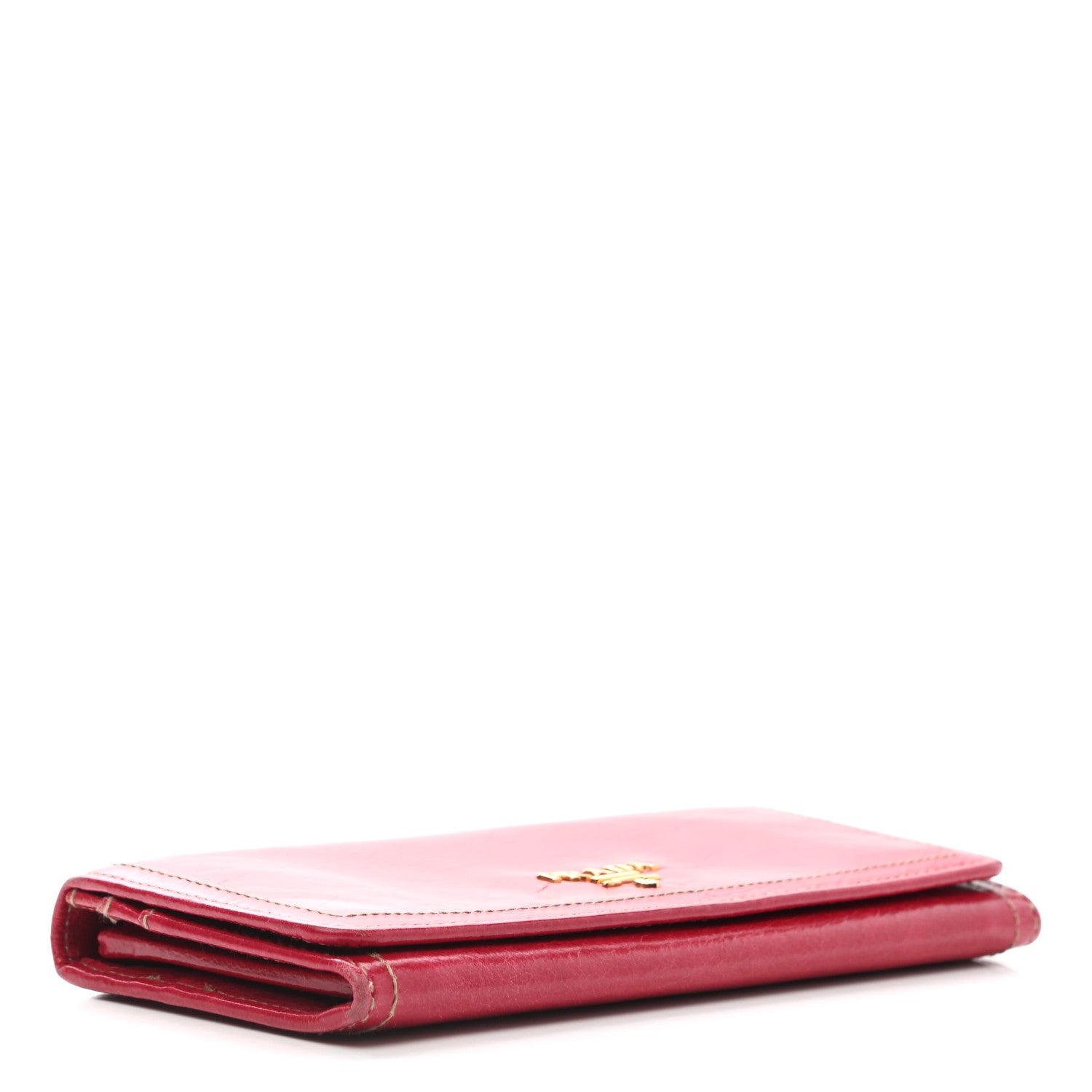 Prada Vitello Shine Zip Flap Wallet Rosso 4 of 9