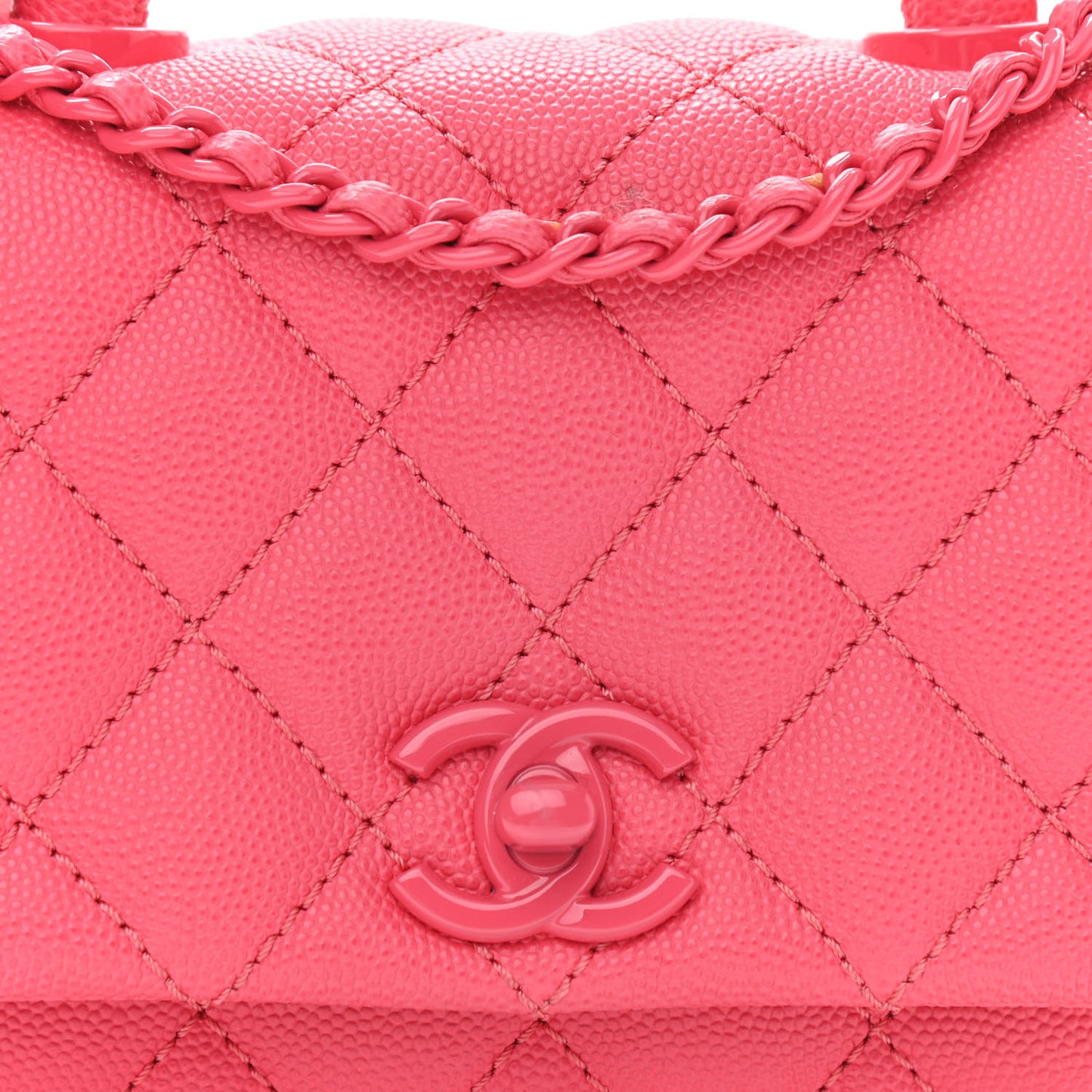 Caviar Quilted Incognito Extra Mini Coco Handle Flap Pink
