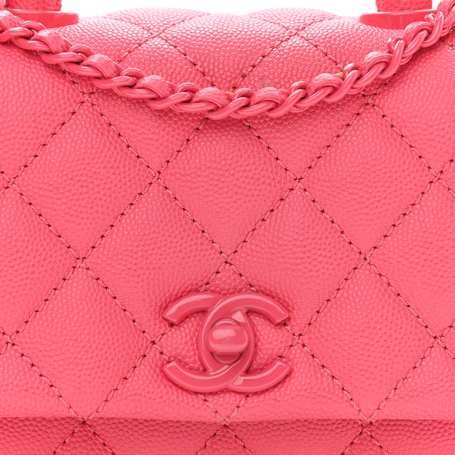 Chanel Caviar Quilted Incognito Extra Mini Coco Handle Flap Pink 8 of 11