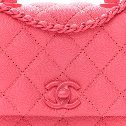 Chanel Caviar Quilted Incognito Extra Mini Coco Handle Flap Pink 8 of 11