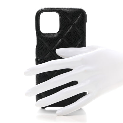 Chanel Grained Lambskin Quilted iPhone XI Pro Coco Tech Case Black 2 of 6