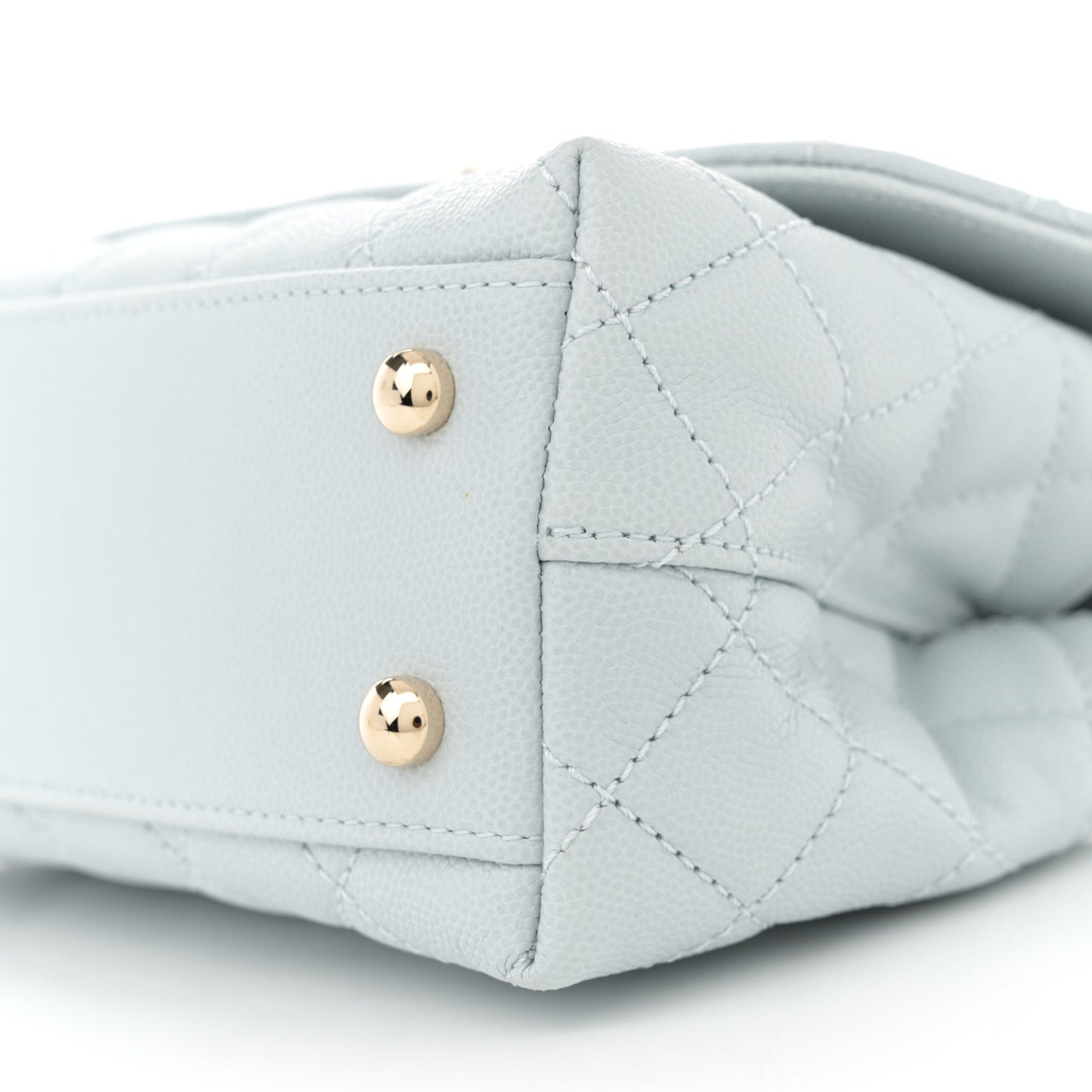 Caviar Quilted Mini Coco Handle Flap Light Blue