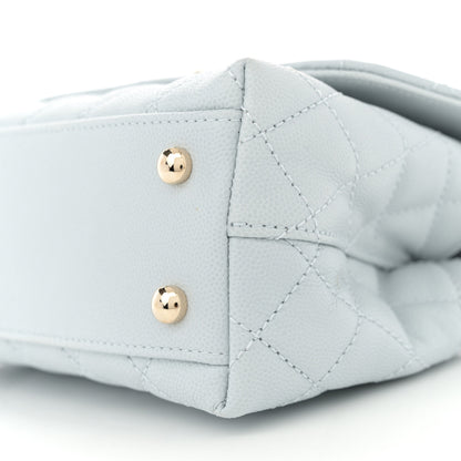 Chanel Caviar Quilted Mini Coco Handle Flap Light Blue 10 of 11