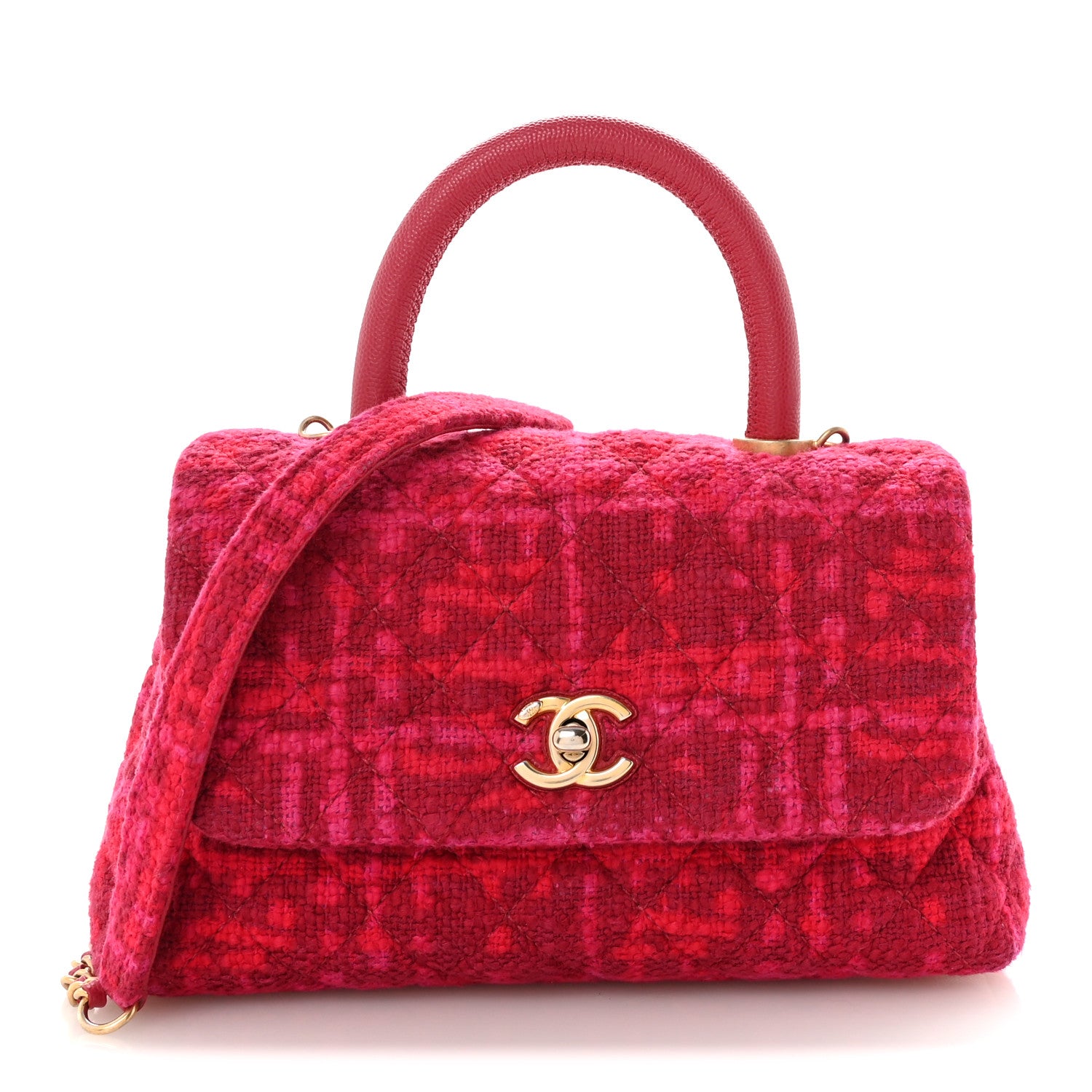 Chanel Tweed Mini Coco Handle Flap Fuchsia 1 of 10