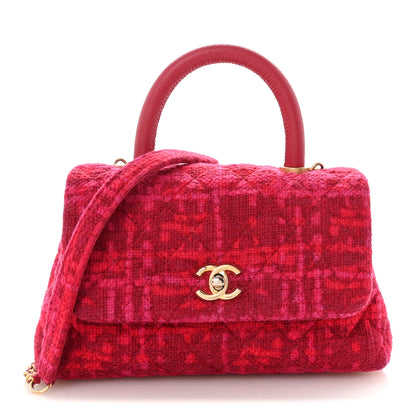 Chanel Tweed Mini Coco Handle Flap Fuchsia 1 of 10