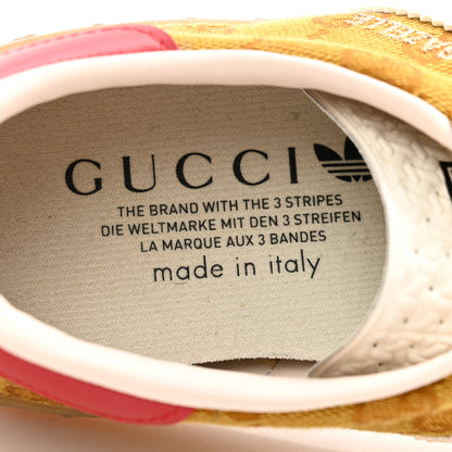 Gucci X ADIDAS Vintage GG Monogram Mens Gazelle Sneakers 7.5 Mid Natural Nut Off White 6 of 9