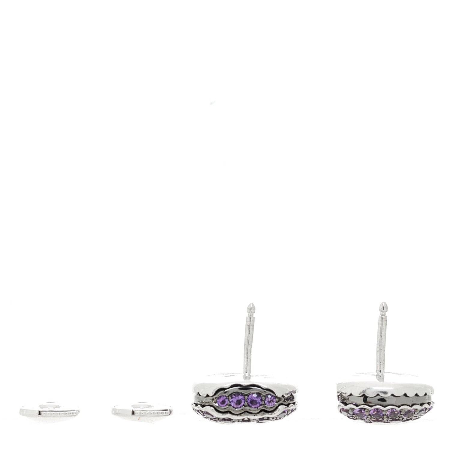 Boucheron 18K White Gold Amethyst Tentacion Macaron Earrings 3 of 4