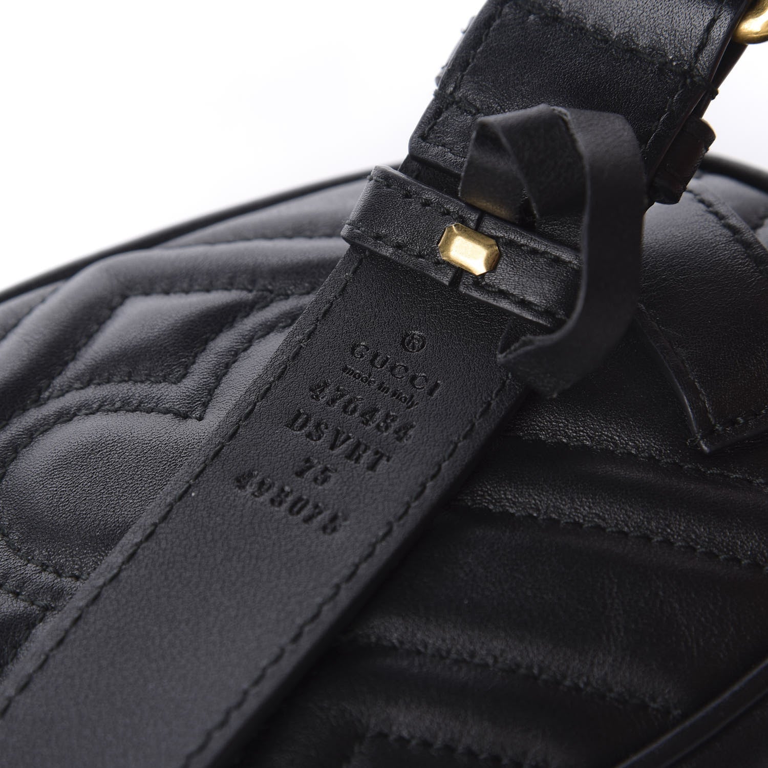 Gucci Calfskin Matelasse GG Marmont Belt Bag 75 30 Black 9 of 10