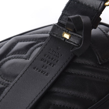 Gucci Calfskin Matelasse GG Marmont Belt Bag 75 30 Black 9 of 10
