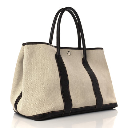 Hermes Buffle Skipper Toile Garden Party 36 MM Tote Marron Fonce 3 of 13