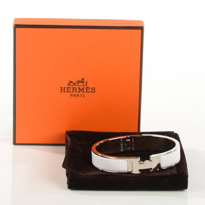 Hermes Enamel Narrow Clic Clac H Bracelet PM White 3 of 5