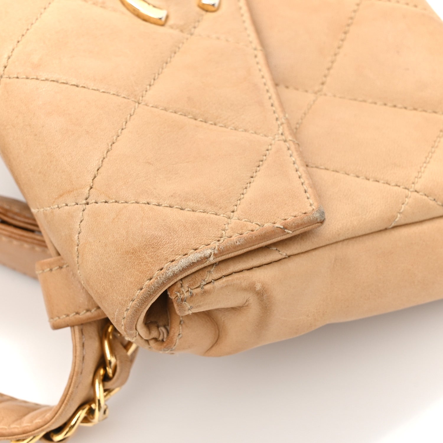 Chanel Lambskin Quilted Flap Waist Belt Bag 65 26 Beige 16 of 19