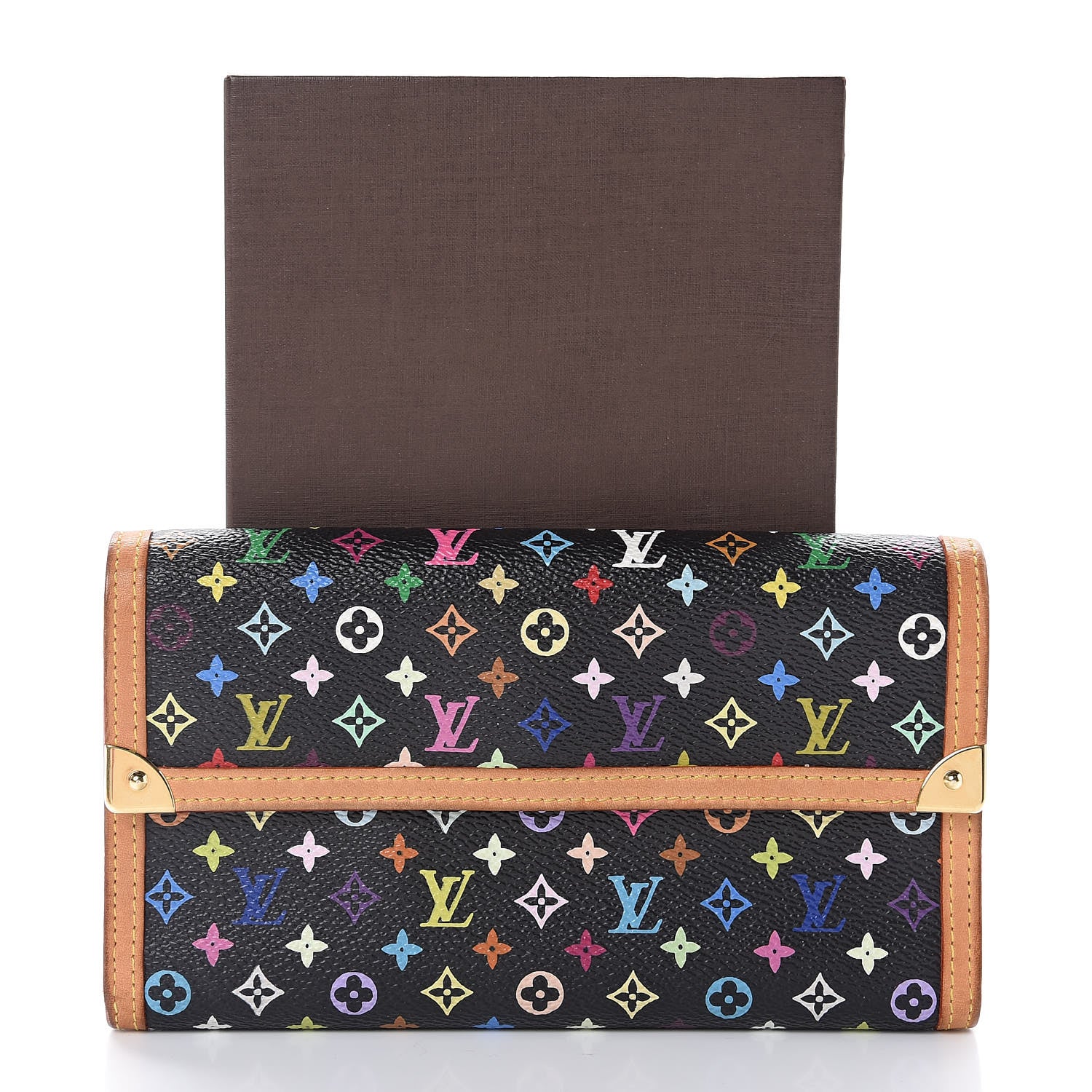 Louis Vuitton Monogram Multicolor Porte Tresor International Wallet Black 10 of 10