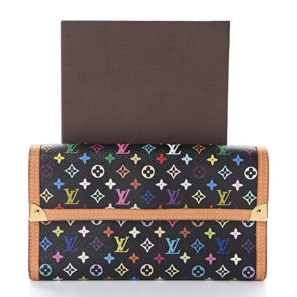 Louis Vuitton Monogram Multicolor Porte Tresor International Wallet Black 10 of 10