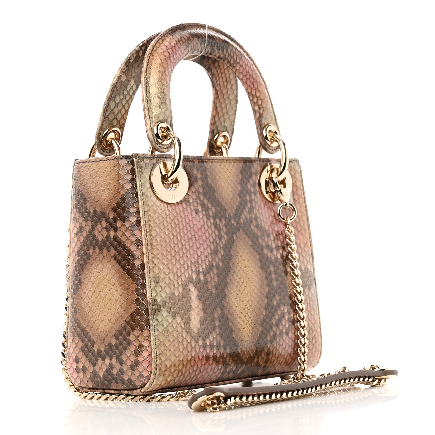 Christian Dior Snakeskin Mini Lady Dior Beige Multicolor 3 of 13