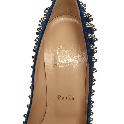 Christian Louboutin Velvet Billy 120 Spike Pumps 38.5 Silver Eclipse 6 of 8