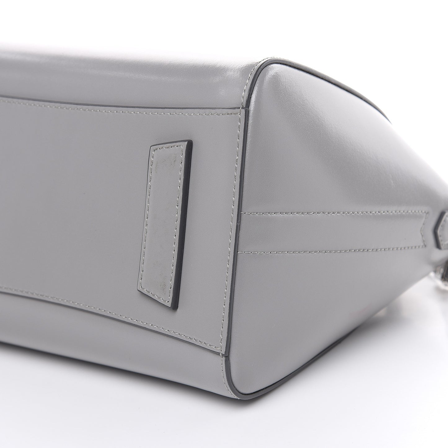 Shiny Lord Calfskin Small Antigona Pearl Grey