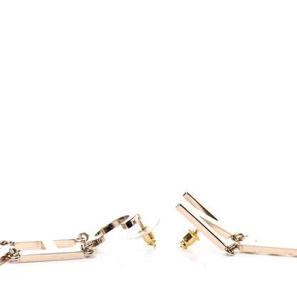 Chanel Metal Cha-Nel Logo Drop Earrings Gold 3 of 4