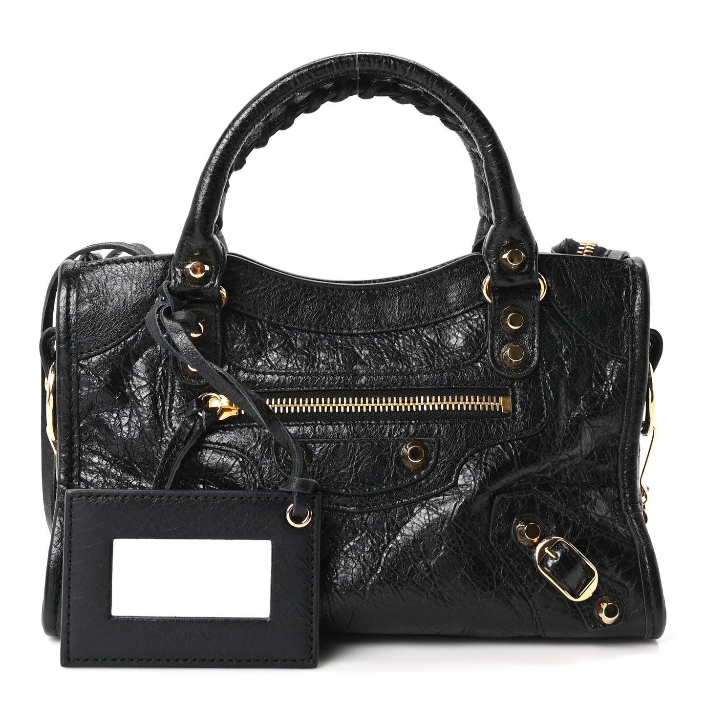 Agneau Classic Gold Hardware Mini City Black