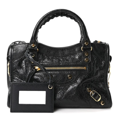 Balenciaga Agneau Classic Gold Hardware Mini City Black 3 of 11