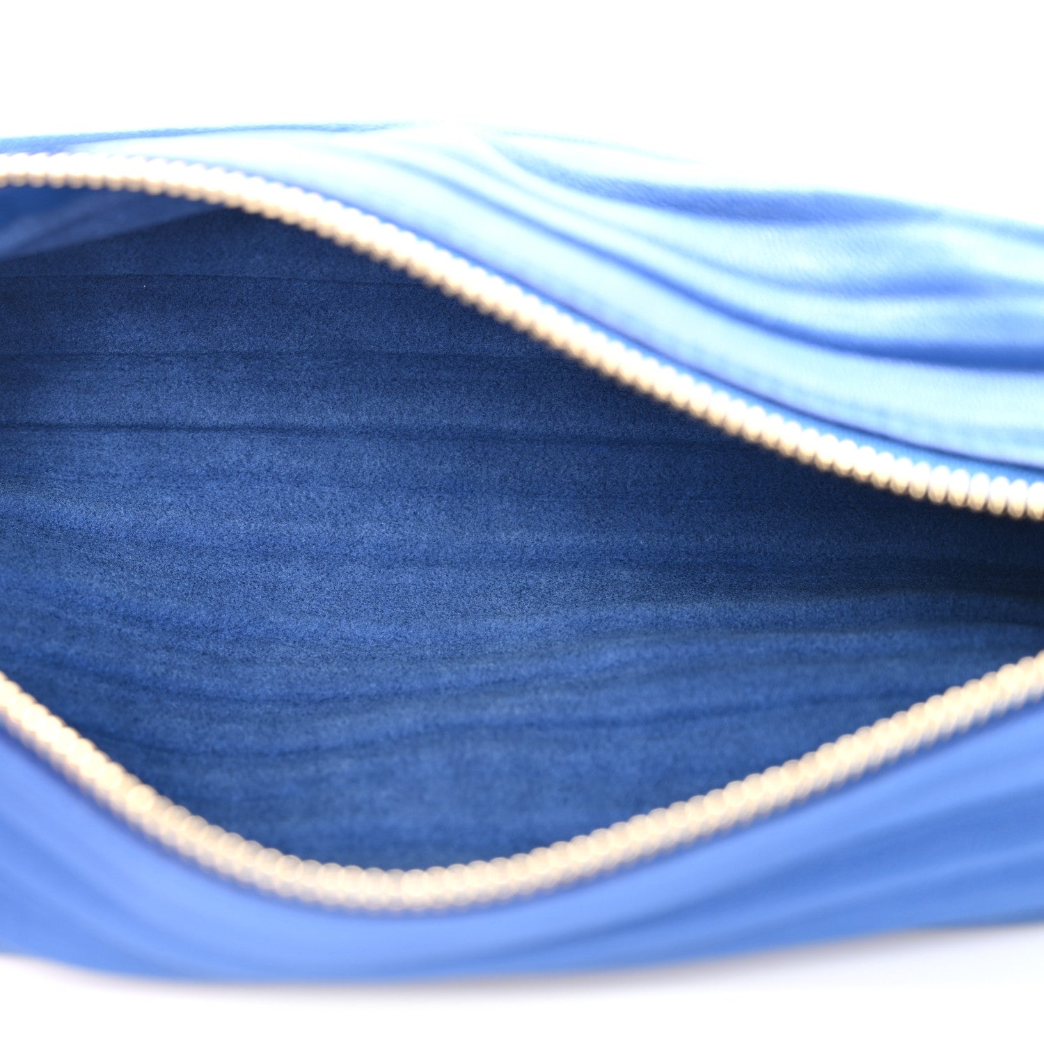 Loewe Lambskin Pleated Bracelet Pouch Shoulder Bag Royal Blue 5 of 6