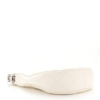 Chanel Lambskin Chain Rows Quilted Chain Hobo White 4 of 10