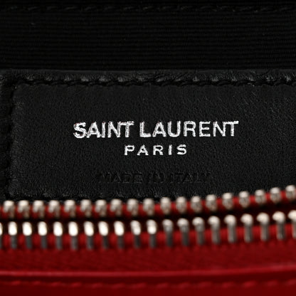 Saint Laurent Calfskin Y Quilted Monogram Medium Loulou Chain Satchel Rouge Eros 7 of 16