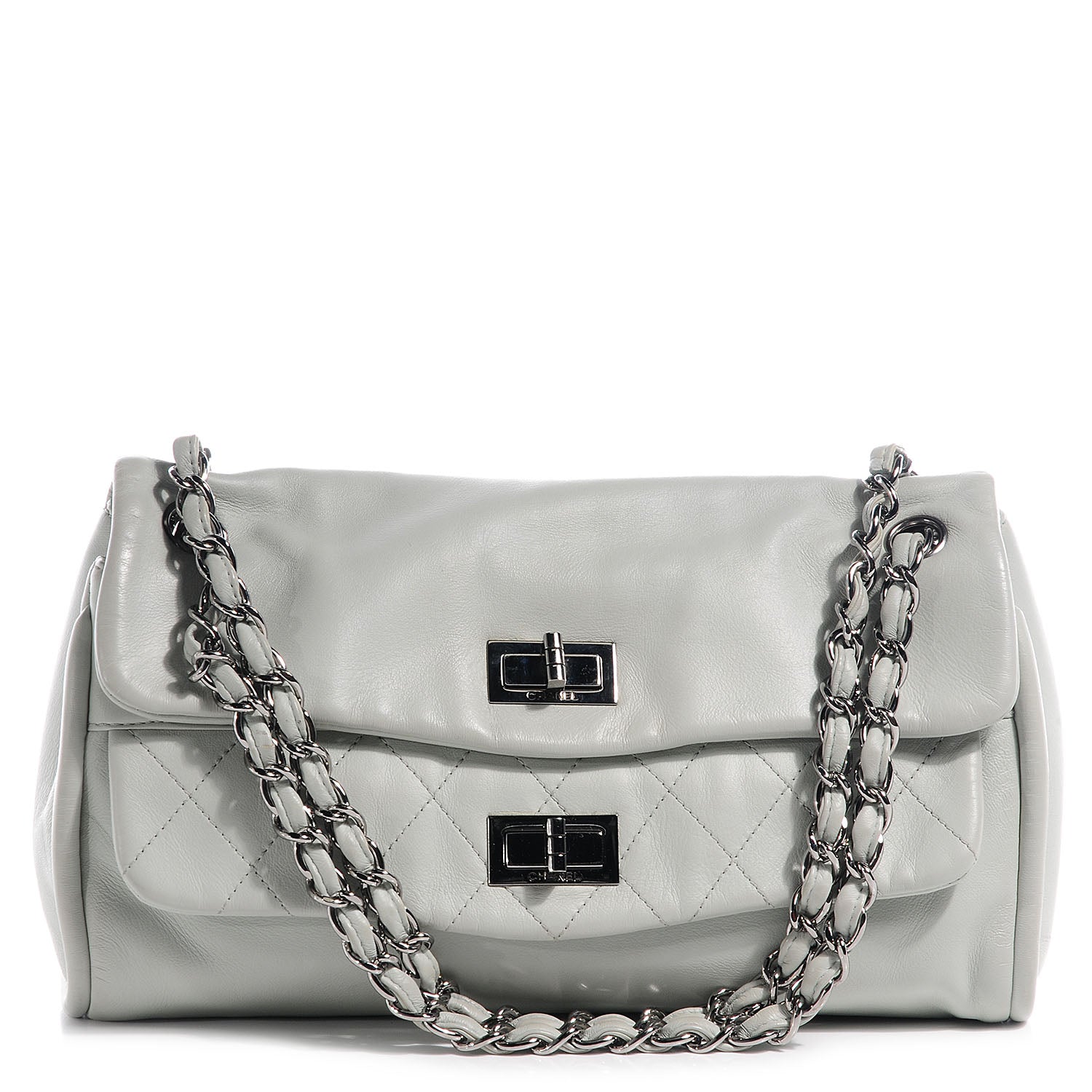 Chanel Lambskin Quilted Double Mademoiselle Flap Grey 1 of 7