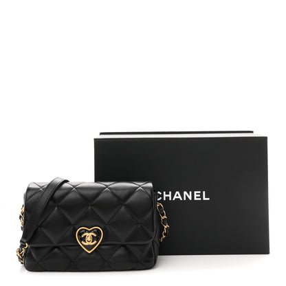 Chanel Lambskin Plexiglass Quilted Coco Love Flap Black 12 of 12