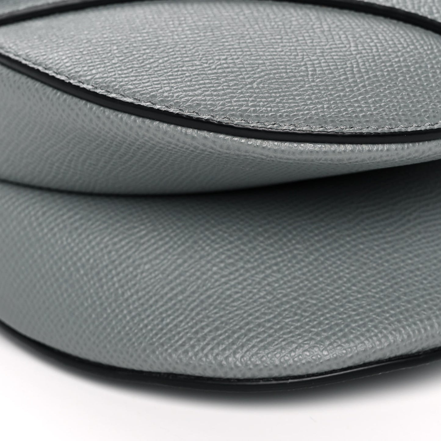 Grained Calfskin Saddle Bag Grey